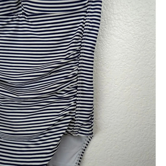 NIP TUCK  One Piece Swimsuit Nautical Stripe Adjustable Straps Size 4 - Picture 3 of 8